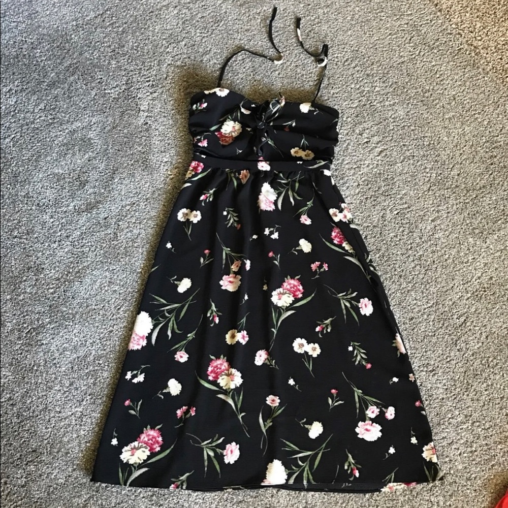 Black floral dress